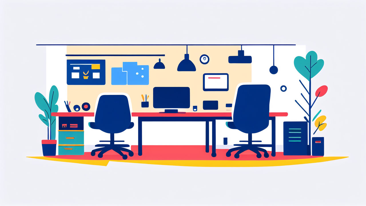 wood gaming desk in modern workspace with ergonomic features and vibrant decor