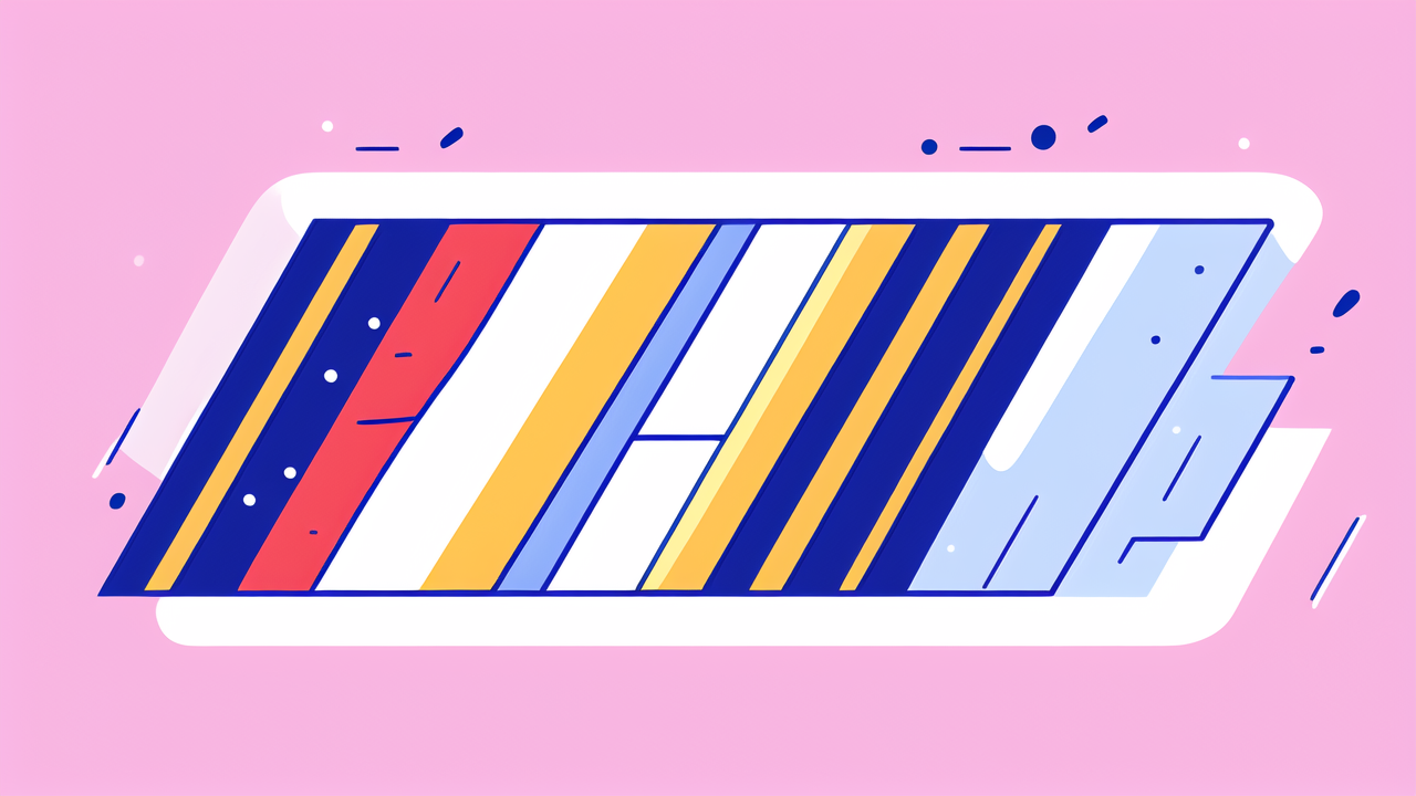 Vibrant abstract stripes and dots with flexible fiberglass rods for flags.