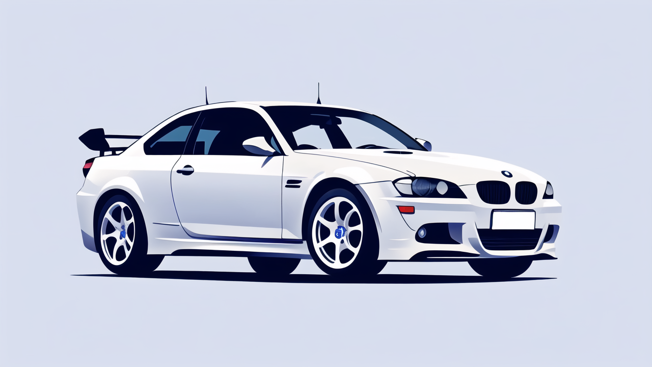 custom carbon fiber auto parts with classic white car and digital interface