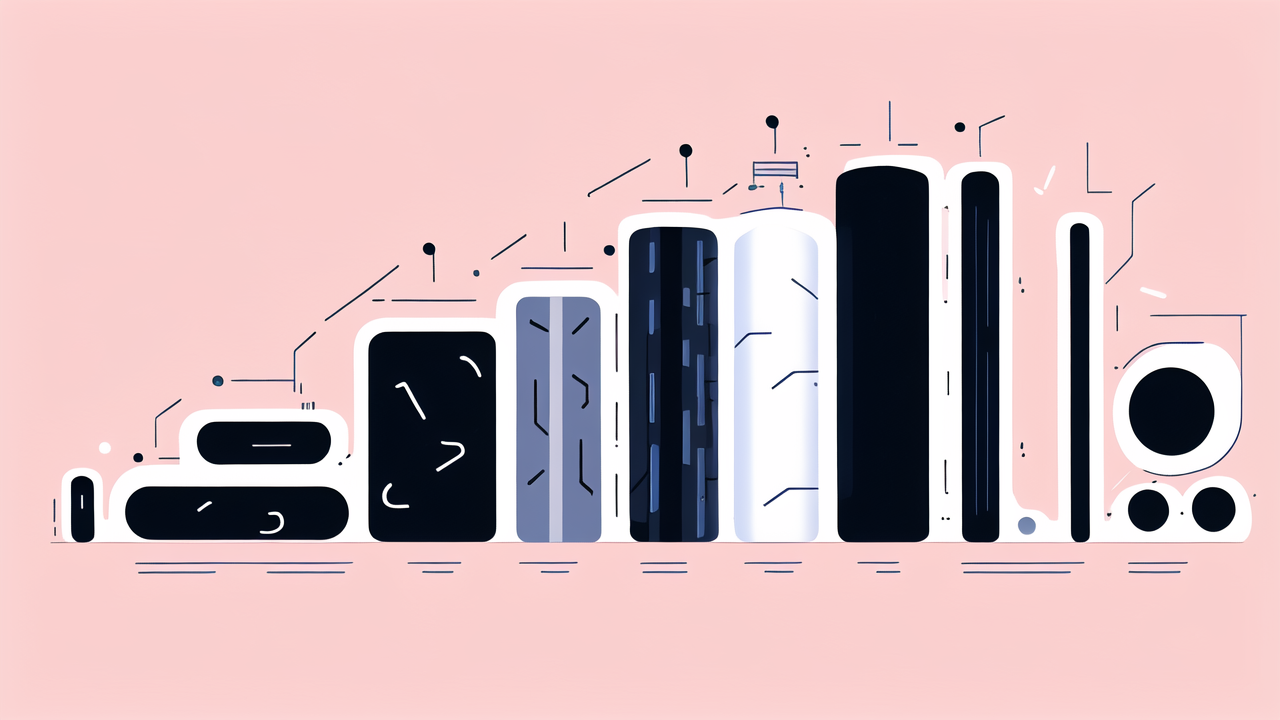 carbon fiber square tube, Futuristic machine with carbon fiber tube and geometric shapes on pink background