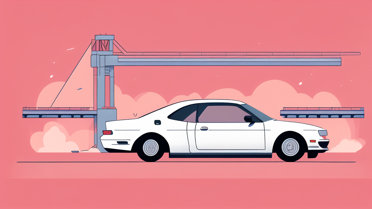 Colorful transportation concept: car, world map, factory, 35tm24u40al, implications