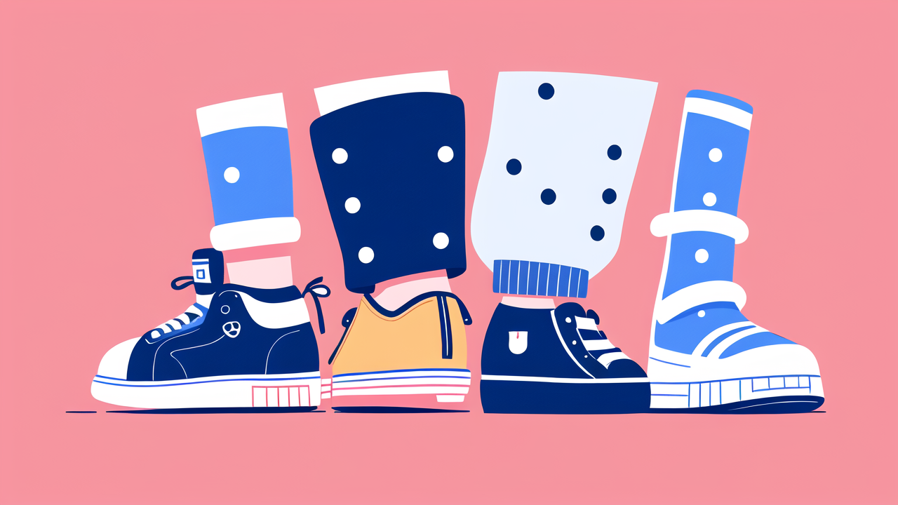 toddler utensils, Vibrant yellow sneaker with black laces on pink background, whimsical stars, crescent moon.