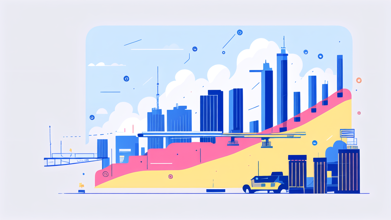 Vibrant cityscape with skyscrapers, modern design; carbon laminate composite focus.