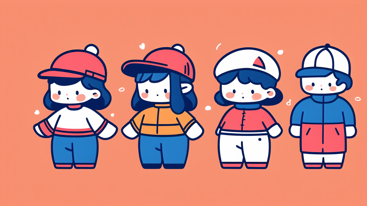 Best baby hats cartoon characters with focus on baby nail trimming, vibrant orange backdrop.