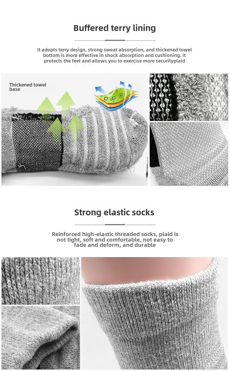 Professional sports socks men's short medium tube autumn and winter towel bottom thickened shock absorption and non-slip running basketball socks_voghion.com