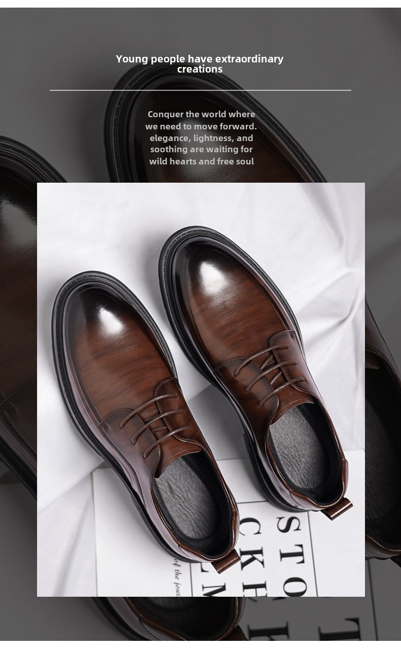 Skórzane buty męskie, nowe, biznesowe, codzienne, wizytowe, męskie, w stylu brytyjskim, buty ślubne dla pana młodego_voghion.com
