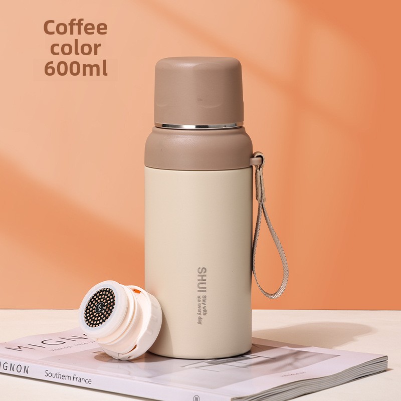 Novo copo térmico de aço inoxidável 304 copo de água portátil para negócios com letras de alto valor com alça copo de água esportivo atacado_voghion.com