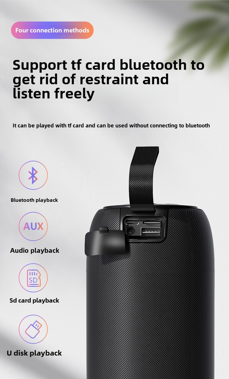Altoparlante wireless YaShoo - Connessione Bluetooth, luce ambientale RGB, uscita 10 W, protezione di ricarica, scheda TF supportata, modalità TWS, batteria da 1200 mAh_voghion.com