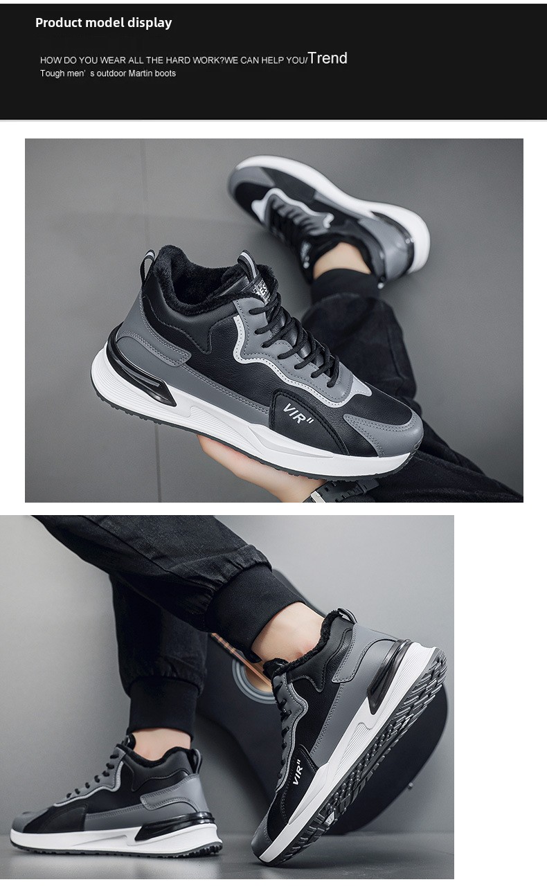 Scarpe da uomo in velluto alla moda, scarpe da uomo versatili, scarpe casual in pelle, scarpe in cotone caldo, scarpe sportive, scarpe da ginnastica bianche, scarpe alla moda da uomo_voghion.com
