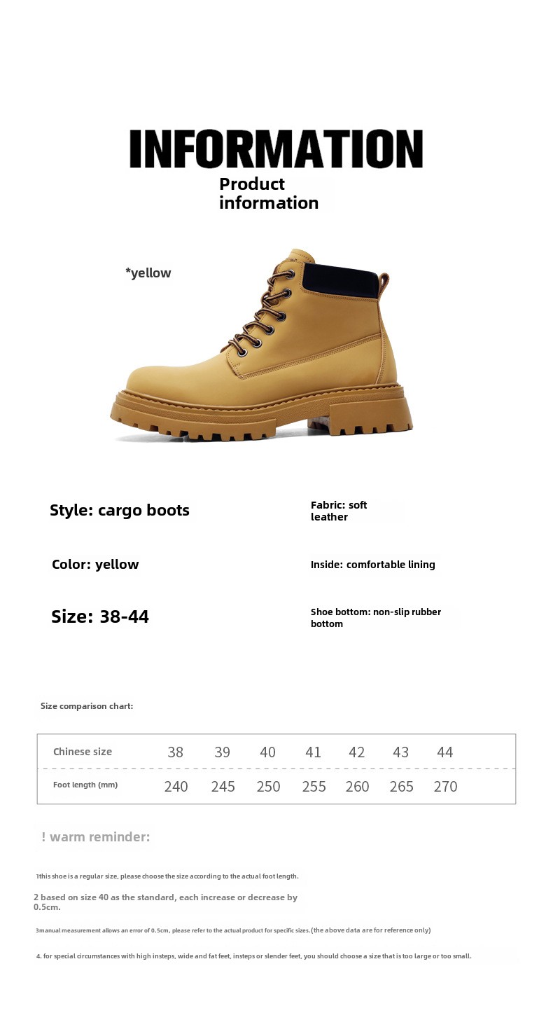 Martin boots men's autumn and winter trend casual Korean version of rhubarb boots piled thickened warm leather boots_voghion.com