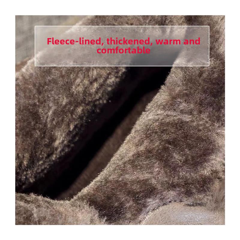 Snow boots women's autumn and winter velvet warm large cotton shoes waterproof and non-slip thick-soled high-top Martin boots_voghion.com