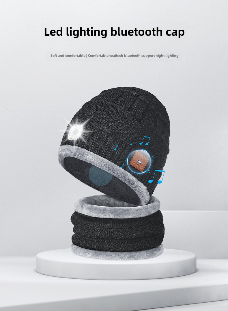 Bluetooth Winter Warm Hat - LED Nighttime Illumination, Bluetooth headphones , Call Answering, Music Playback, Washable, Rechargeable_voghion.com