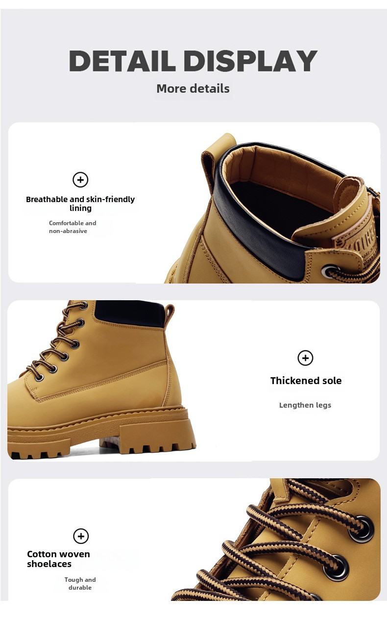 Martin boots men's autumn and winter trend casual Korean version of rhubarb boots piled thickened warm leather boots_voghion.com