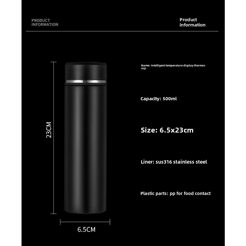 Højkvalitets 316 rustfrit stål smart termokande gaveæske til firmaet temperaturvisning te separationskop_voghion.com