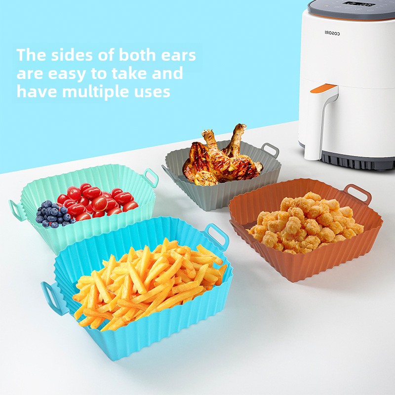 Air Fryer Silicone Baking Tray Tray Multifunctional Food Grade Baking Tray High Temperature Foldable Tray_voghion.com