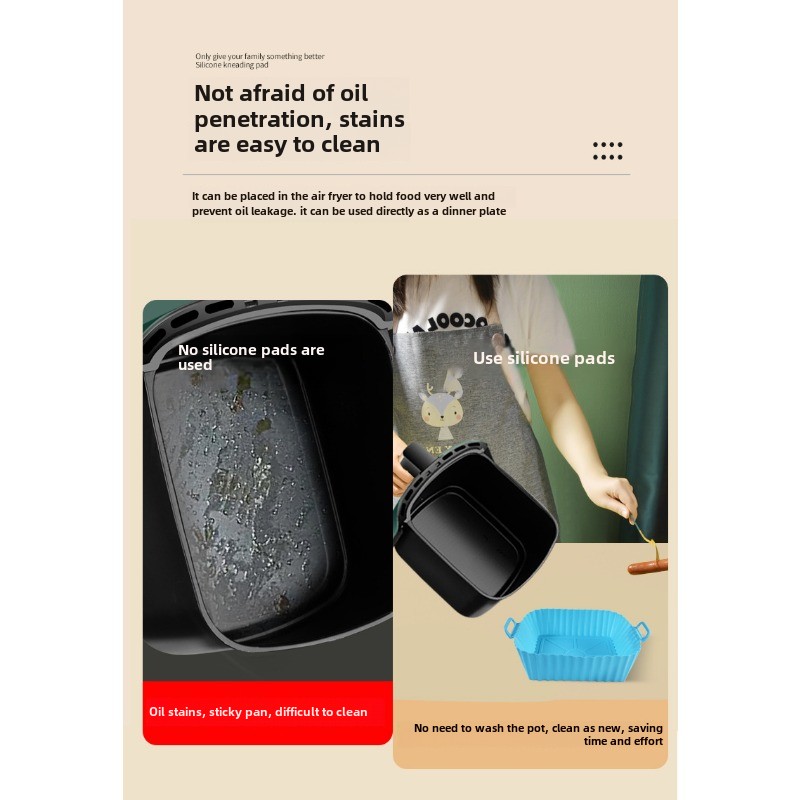 Air Fryer Silicone Baking Tray Tray Multifunctional Food Grade Baking Tray High Temperature Foldable Tray_voghion.com