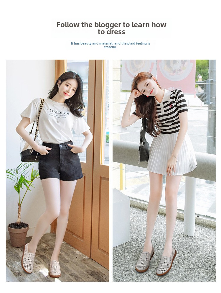 Lederschuhe für Damen Doudou-Schuhe mit Rindersehnensohle Mittleres Alter und Mutterschuhe Flache, rutschfeste Lederschuhe Weiche Sohlen werden der Schuhe nicht müde_voghion.com