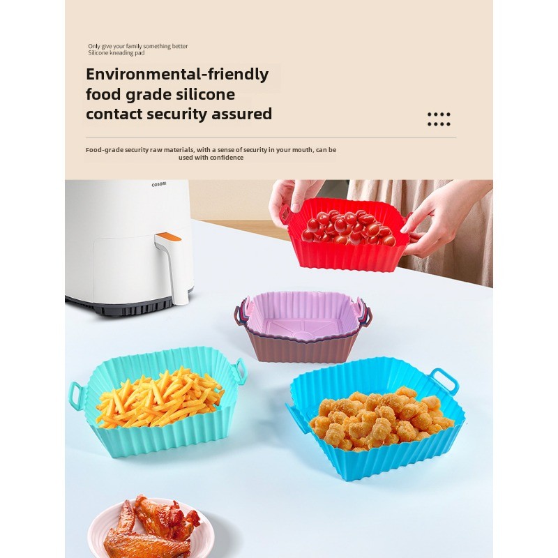 Air Fryer Silicone Baking Tray Tray Multifunctional Food Grade Baking Tray High Temperature Foldable Tray_voghion.com