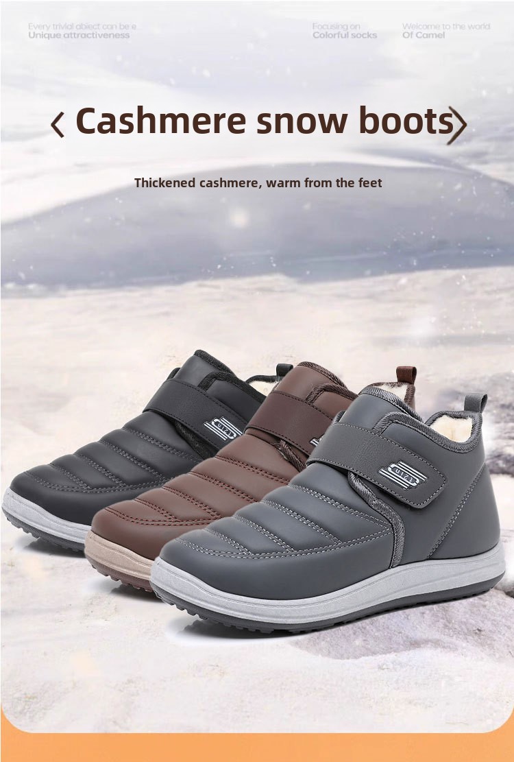 Wanter nei Hären Kottengschuhe Kaschmir Schnéistiefelen verdickt Härenschuhe Wanderschuhe Liederuewerfläch waasserdicht an rutschfest Pappschuhe_voghion.com