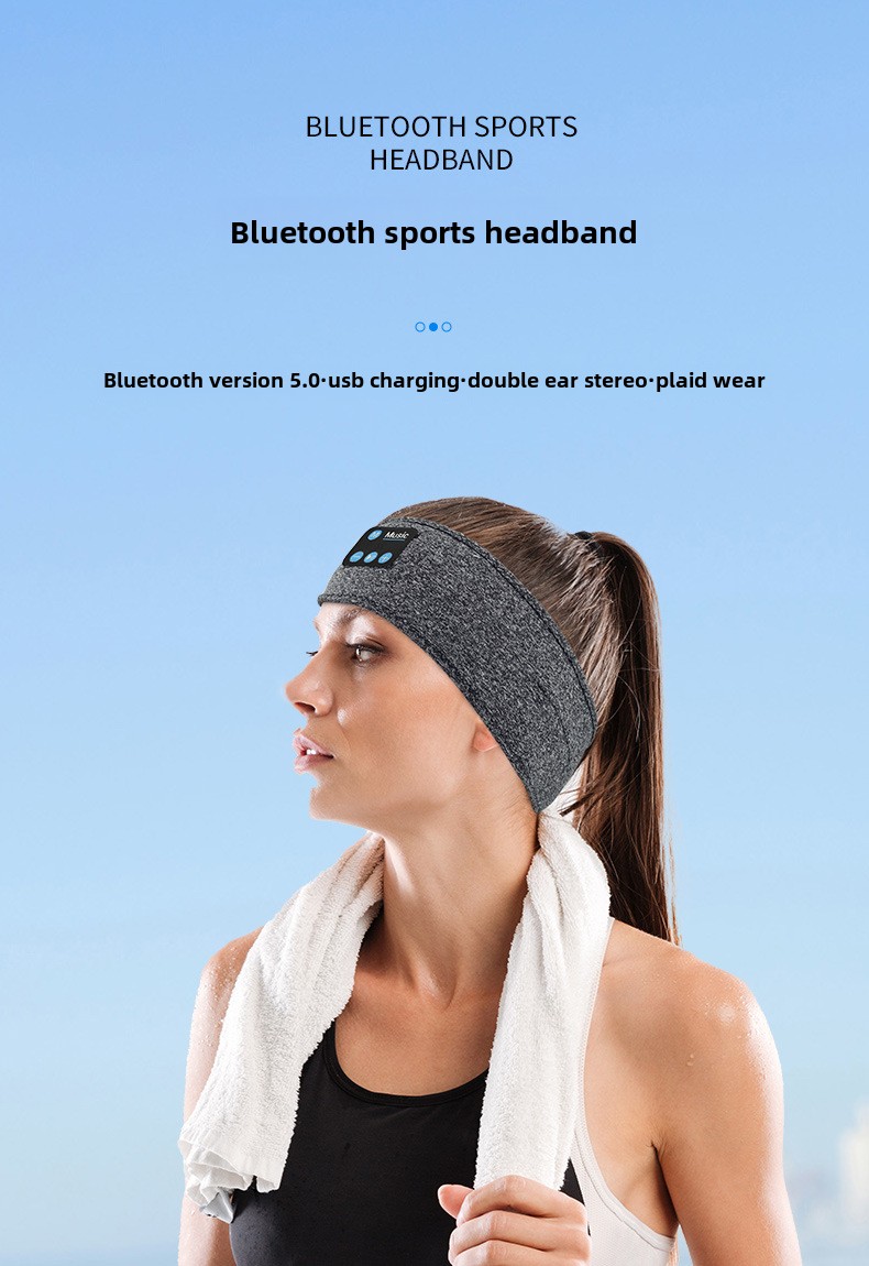 Écouteurs sans fil Bluetooth yashoo - Bandeau de sport, 6 à 8 heures d'autonomie, chargement USB, lavable, batterie 300 mAh_voghion.com
