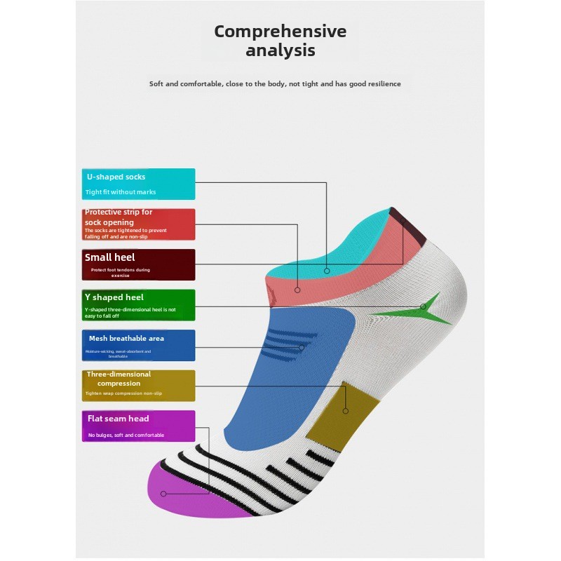 Professzionális sportzokni férfi rövid, közepes méretű, őszi és téli, törölközőszárú, vastagított ütéscsillapító és csúszásmentes kosárlabda zokni futóknak._voghion.com