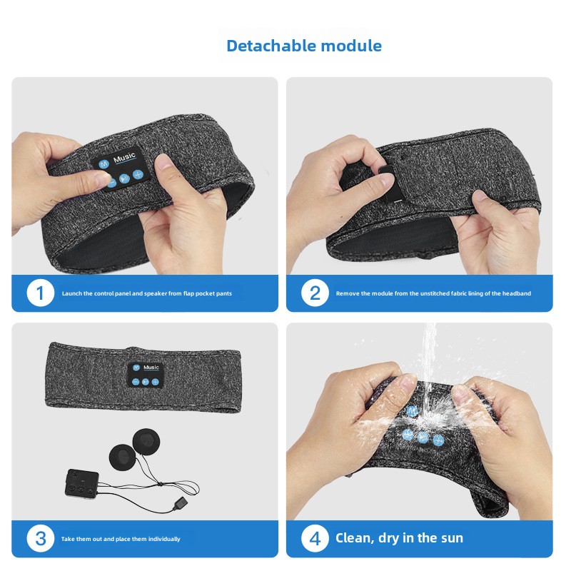 Écouteurs sans fil Bluetooth yashoo - Bandeau de sport, 6 à 8 heures d'autonomie, chargement USB, lavable, batterie 300 mAh_voghion.com