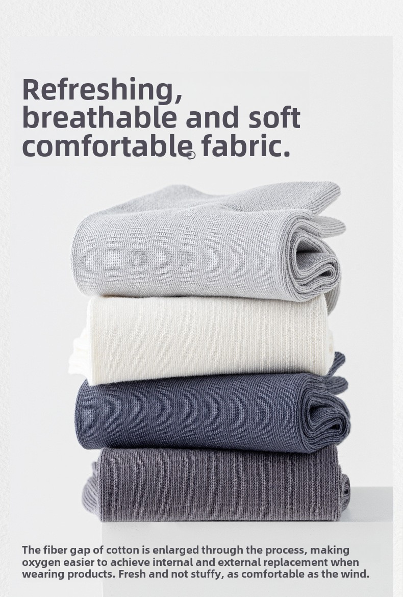 Calzini in puro cotone da uomo, calze tubolari medie traspiranti antibatteriche, calzini autunnali e invernali, calzini casual deodoranti e assorbenti del sudore, calzini in cotone da uomo_voghion.com