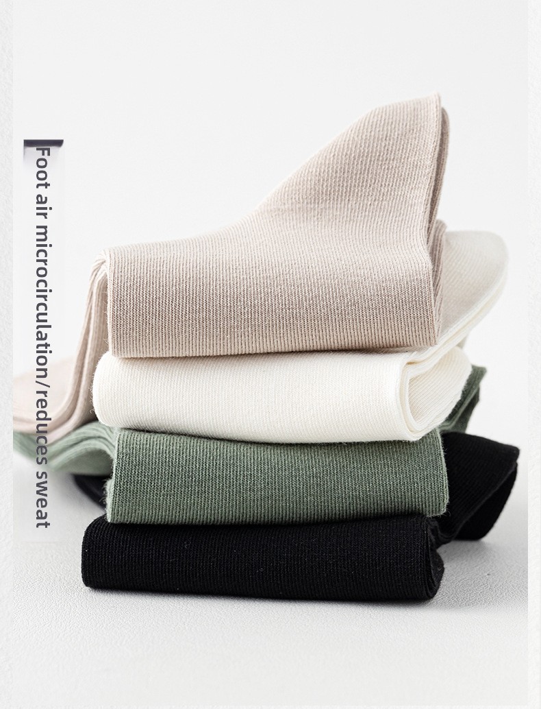 Calzini in puro cotone da uomo, calze tubolari medie traspiranti antibatteriche, calzini autunnali e invernali, calzini casual deodoranti e assorbenti del sudore, calzini in cotone da uomo_voghion.com