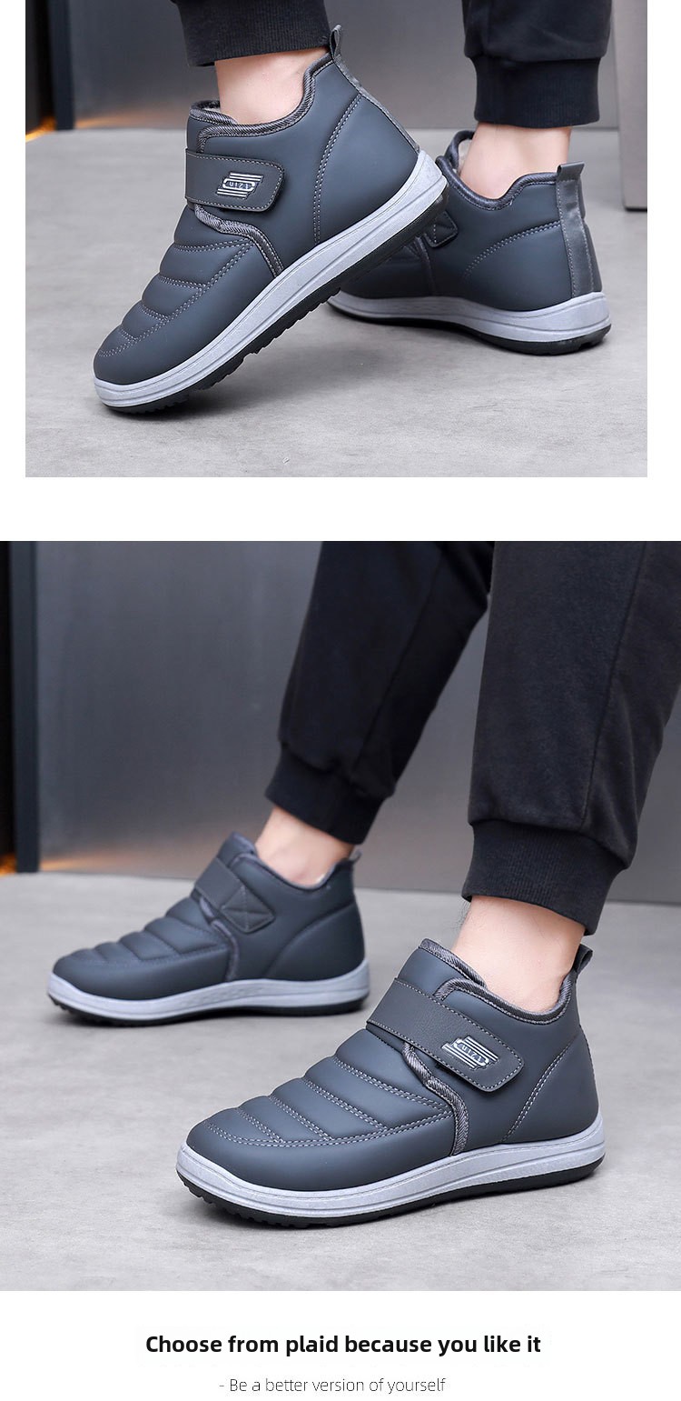 Wanter nei Hären Kottengschuhe Kaschmir Schnéistiefelen verdickt Härenschuhe Wanderschuhe Liederuewerfläch waasserdicht an rutschfest Pappschuhe_voghion.com