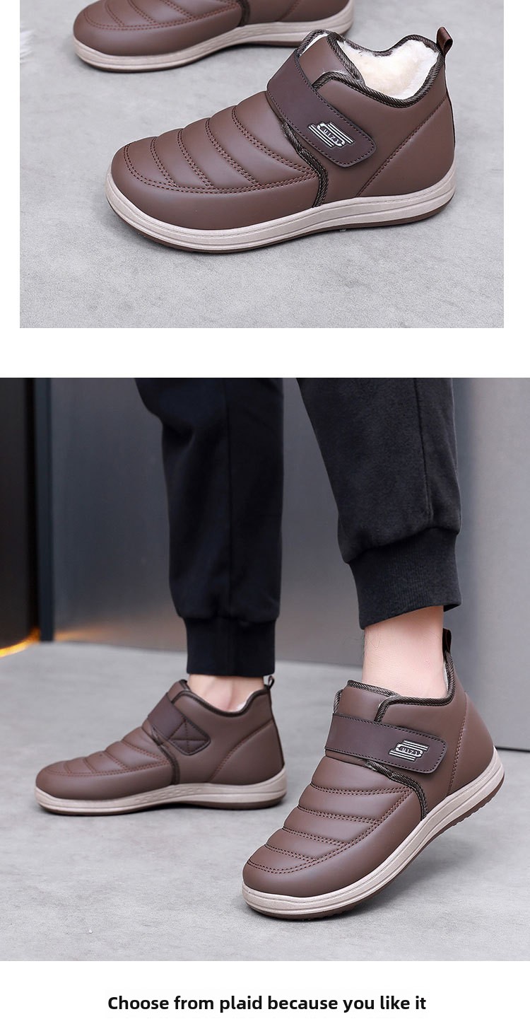 Wanter nei Hären Kottengschuhe Kaschmir Schnéistiefelen verdickt Härenschuhe Wanderschuhe Liederuewerfläch waasserdicht an rutschfest Pappschuhe_voghion.com