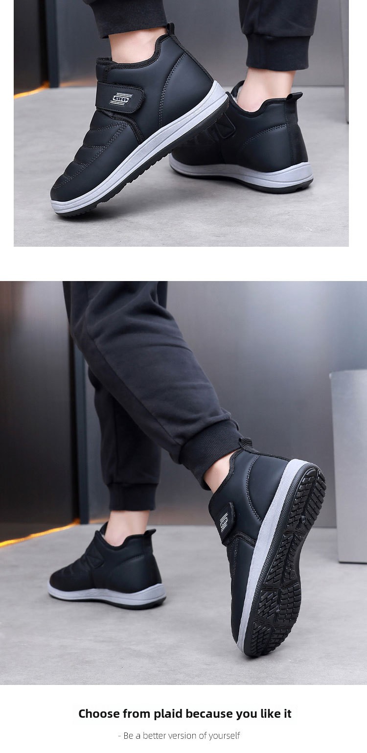 Wanter nei Hären Kottengschuhe Kaschmir Schnéistiefelen verdickt Härenschuhe Wanderschuhe Liederuewerfläch waasserdicht an rutschfest Pappschuhe_voghion.com