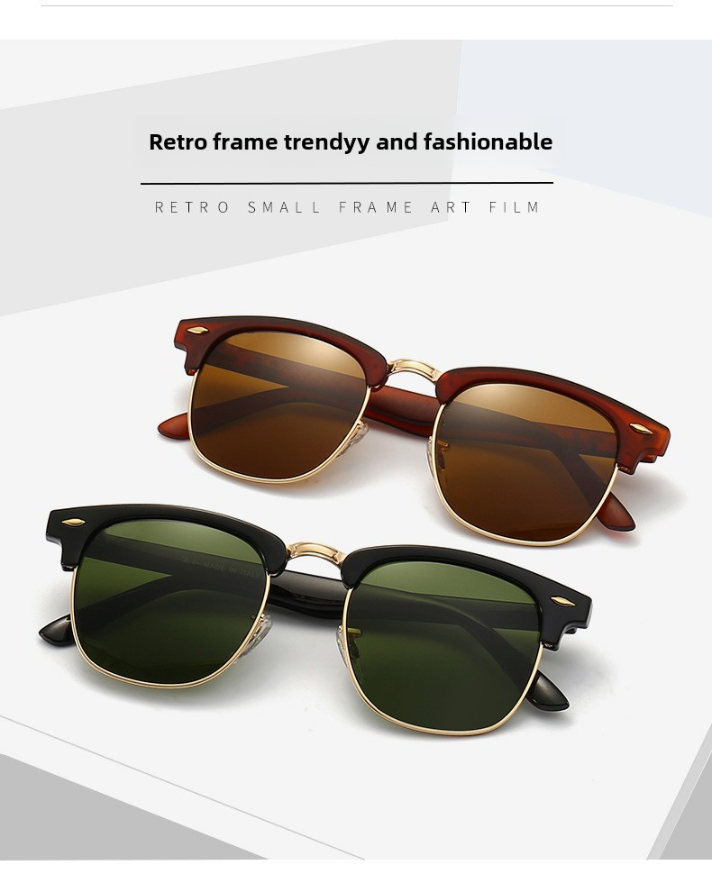 Occhiali da sole in vetro di nuova concezione, tendenza moda, occhiali da sole per il tempo libero e le vacanze (con custodia per occhiali) 3016_voghion.com