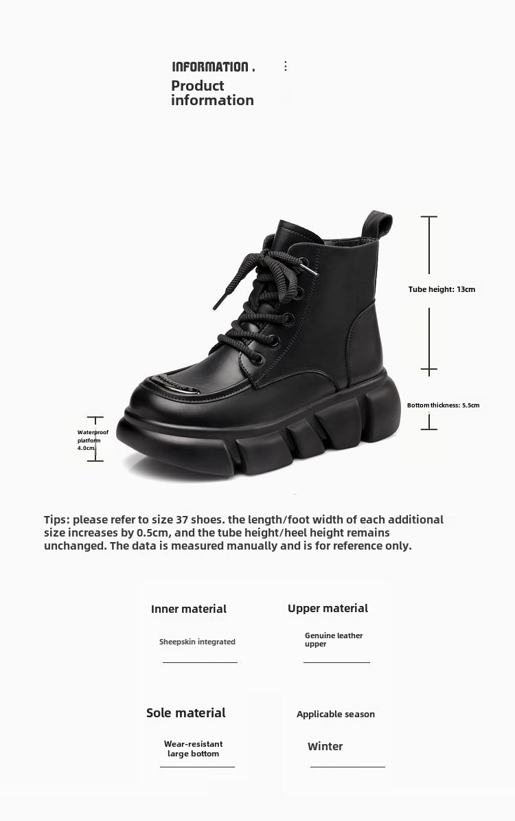 Fur integrated snow boots women's winter leather wool cotton boots thick-soled Martin boots women's short boots thickened warm cotton boots_voghion.com