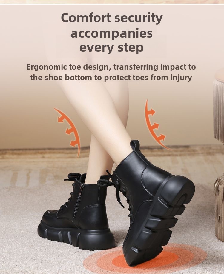 Fur integrated snow boots women's winter leather wool cotton boots thick-soled Martin boots women's short boots thickened warm cotton boots_voghion.com