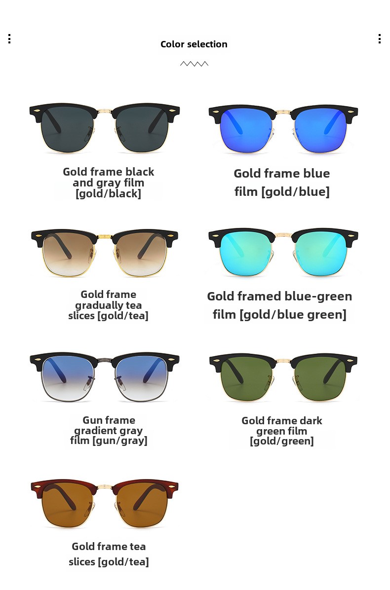 Occhiali da sole in vetro di nuova concezione, tendenza moda, occhiali da sole per il tempo libero e le vacanze (con custodia per occhiali) 3016_voghion.com