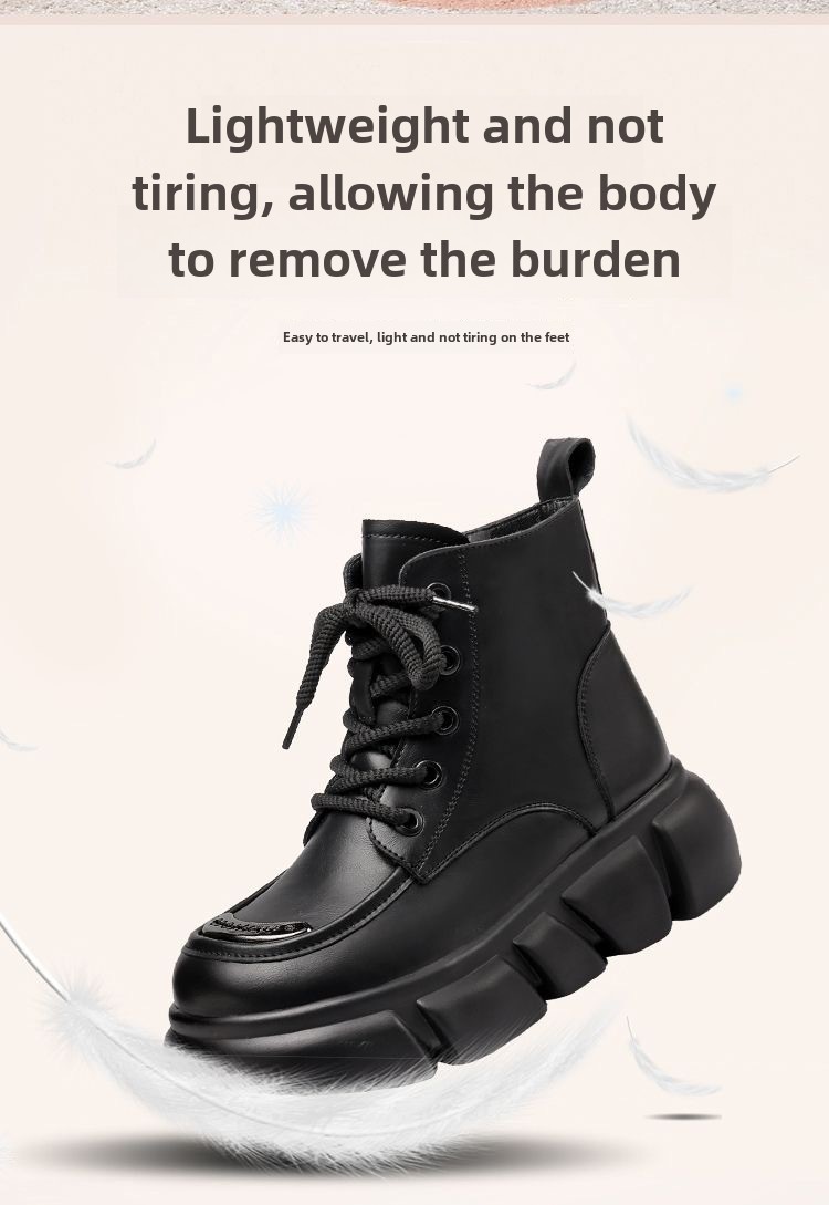Fur integrated snow boots women's winter leather wool cotton boots thick-soled Martin boots women's short boots thickened warm cotton boots_voghion.com