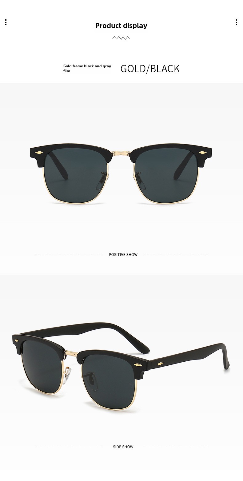 Occhiali da sole in vetro di nuova concezione, tendenza moda, occhiali da sole per il tempo libero e le vacanze (con custodia per occhiali) 3016_voghion.com