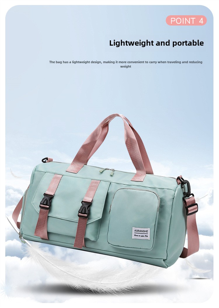 Travel bag Premium sense women's large-capacity sports bag Fitness bag Luggage bag Water-proof shoulder bag_voghion.com