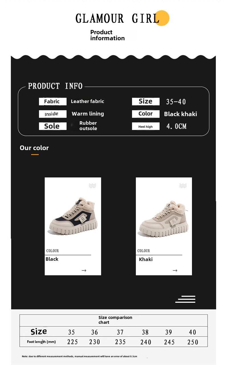 Stivali da neve alti in velluto invernale per studentesse, scarpe calde casual con plateau, scarpe di cotone_voghion.com