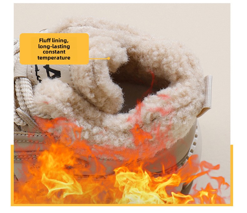 Stivali da neve alti in velluto invernale per studentesse, scarpe calde casual con plateau, scarpe di cotone_voghion.com