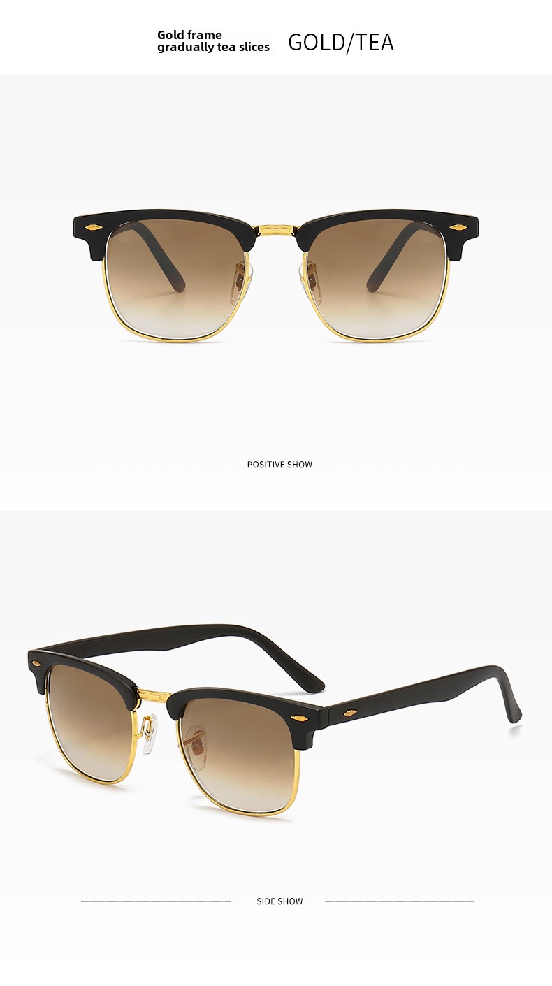 Occhiali da sole in vetro di nuova concezione, tendenza moda, occhiali da sole per il tempo libero e le vacanze (con custodia per occhiali) 3016_voghion.com