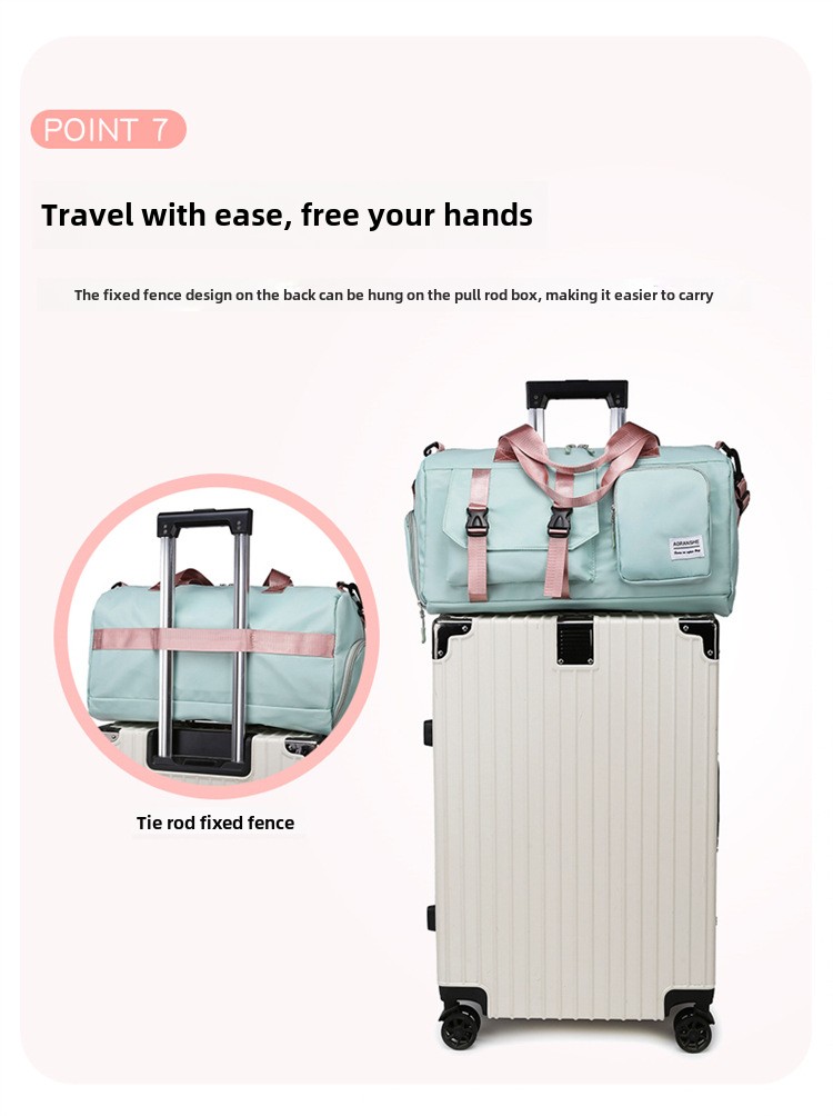 Travel bag Premium sense women's large-capacity sports bag Fitness bag Luggage bag Water-proof shoulder bag_voghion.com