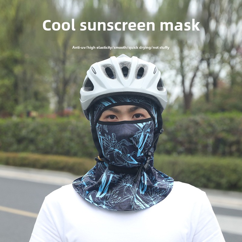 Cască de motocicletă cu protecție solară de vară pentru bărbați și femei, cu glugă integrală pentru echitatie, mască rezistentă la vânt, eșarfă pentru cap_voghion.com