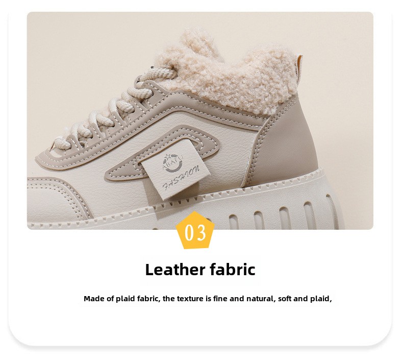 Stivali da neve alti in velluto invernale per studentesse, scarpe calde casual con plateau, scarpe di cotone_voghion.com