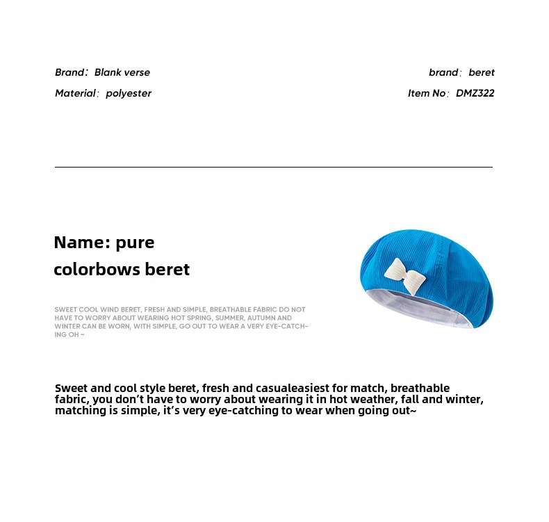 Hat female autumn and winter solid color bow beret parent-child Korean version white sweet bud hat retro painter hat_voghion.com