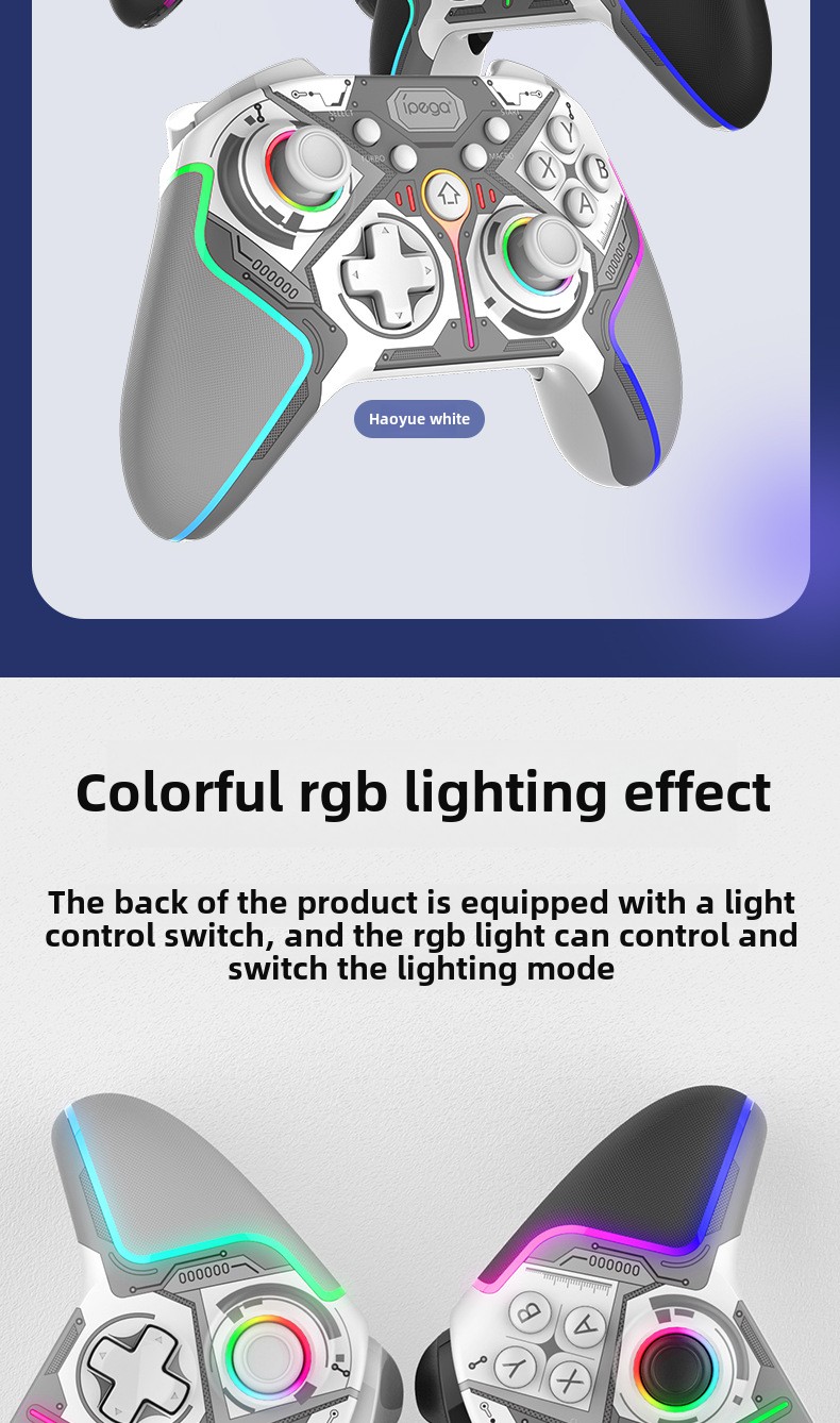 Shooting ball game Bluetooth controller: Android/iOS/PS4/PS3/Switch/PC compatible, dual motor vibration, standard mobile phone holder_voghion.com