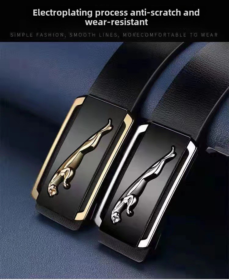 Ceinture pour homme Jaguar Toothless Inner Wear Boucle automatique Ceinture pour homme Ceinture décontractée et polyvalente pour homme_voghion.com
