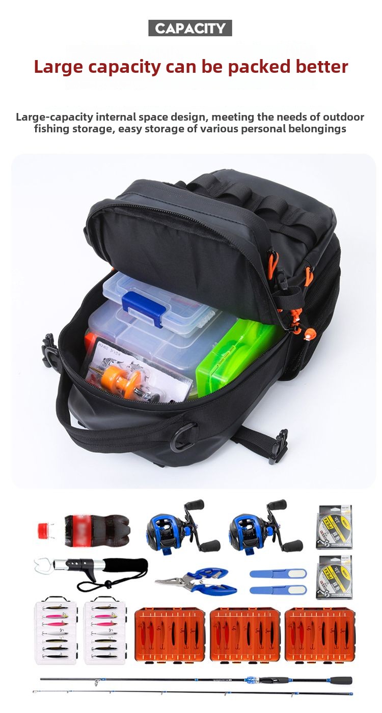 Wasserdichte Luya-Tasche, Schulterbrusttasche, multifunktionale Luya-Rutentasche, praktische Cross-Riding-Umhängetasche zum Outdoor-Angeln in Camouflage_voghion.com
