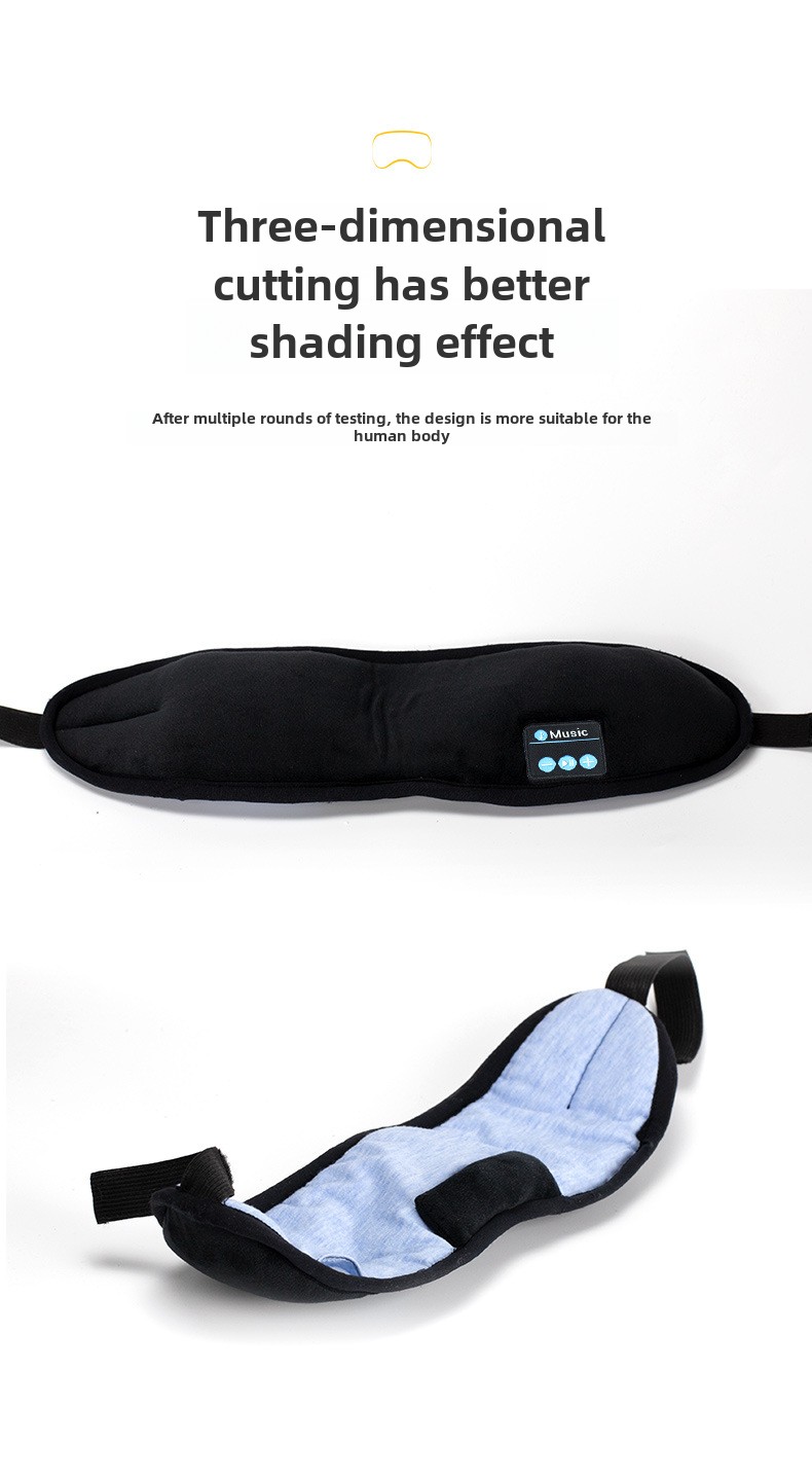 yashoo Bluetooth Wireless Earphones- 360° Light Blocking Eye Mask , Call Answering, Music Listening, 200mAh Battery, Soft and Washable Material_voghion.com