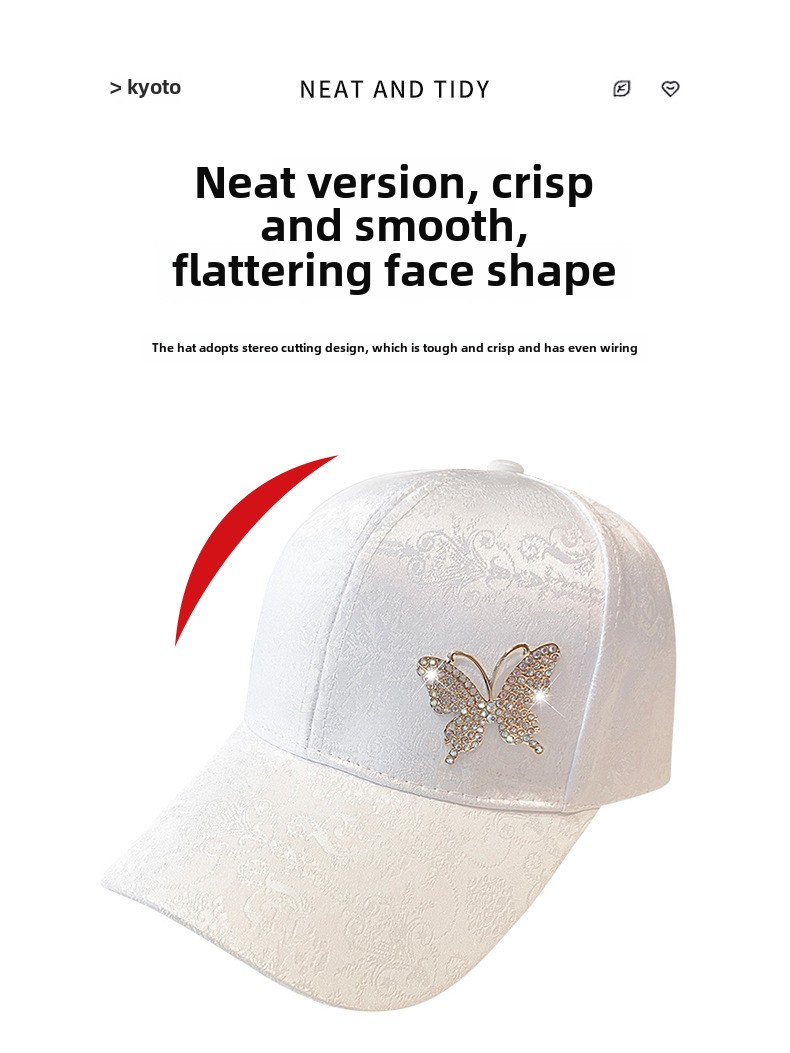 Bestickte bogen baseball kappe weibliche kleine frische gesicht kleine gewaschen kappe außen große krempe_voghion.com